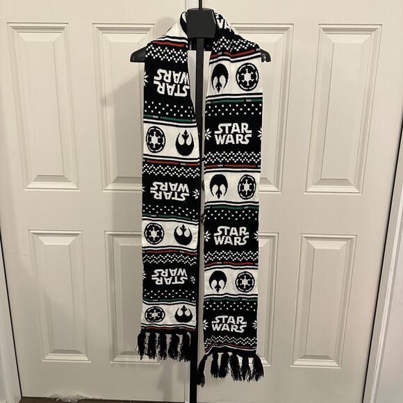 STAR WARS Loot Crate 80” Jacquard Unisex Rebel Knit Scarf Black White Red Green - Picture 2 of 2
